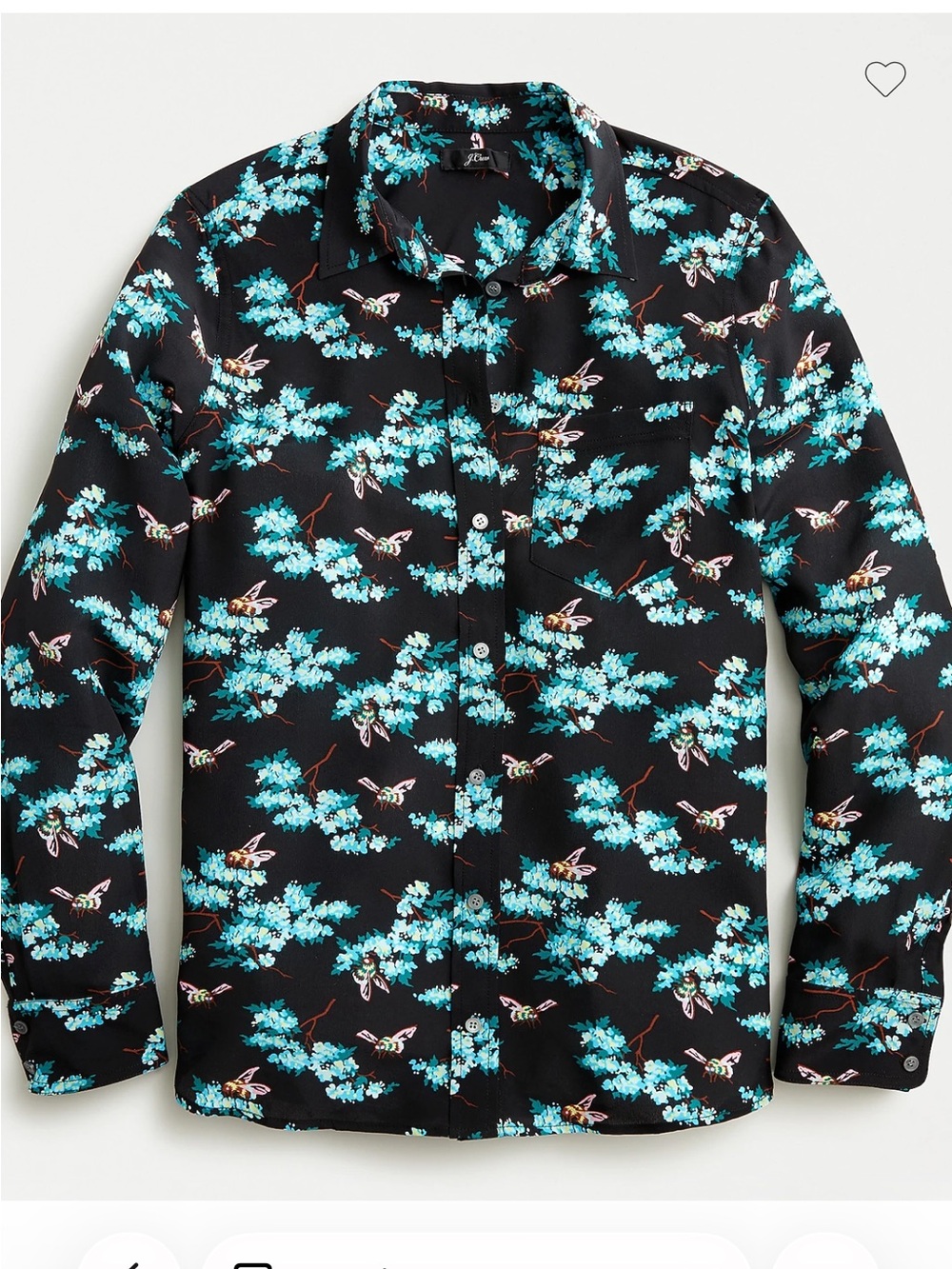 J. Crew Silk Classic Fit Boy Botanical Bees Top SZ 10